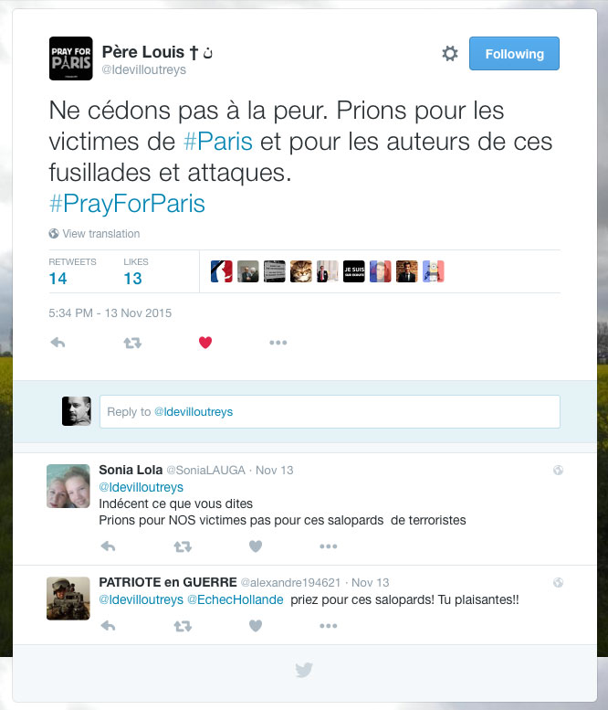  Prions pour les victimes de #Paris et pour les auteurs de ces fusillades et attaques.