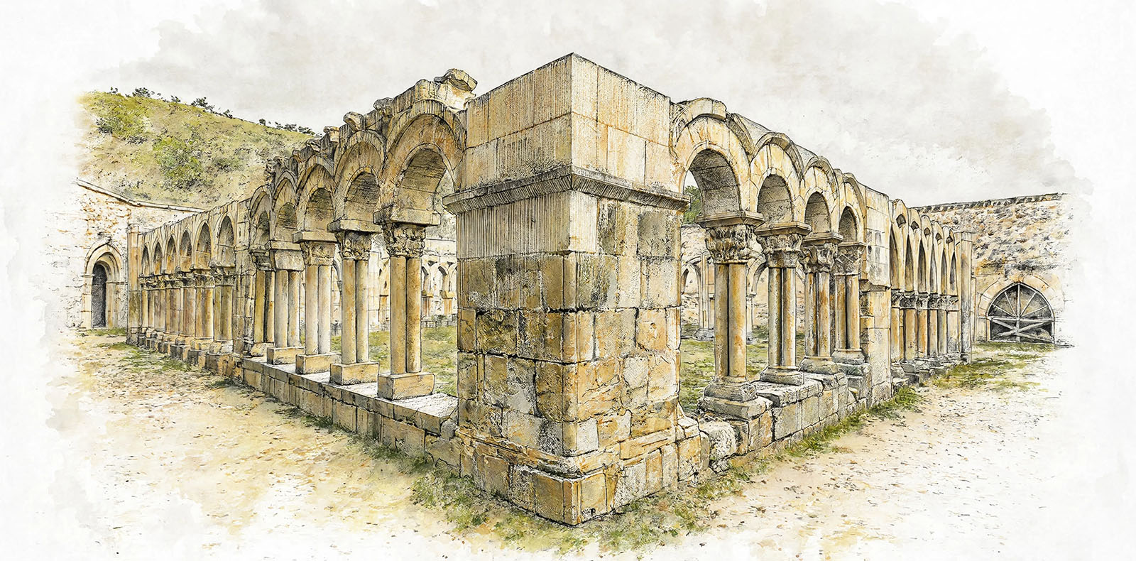 Cloître de San Juan de Duero, Soria, Espagne