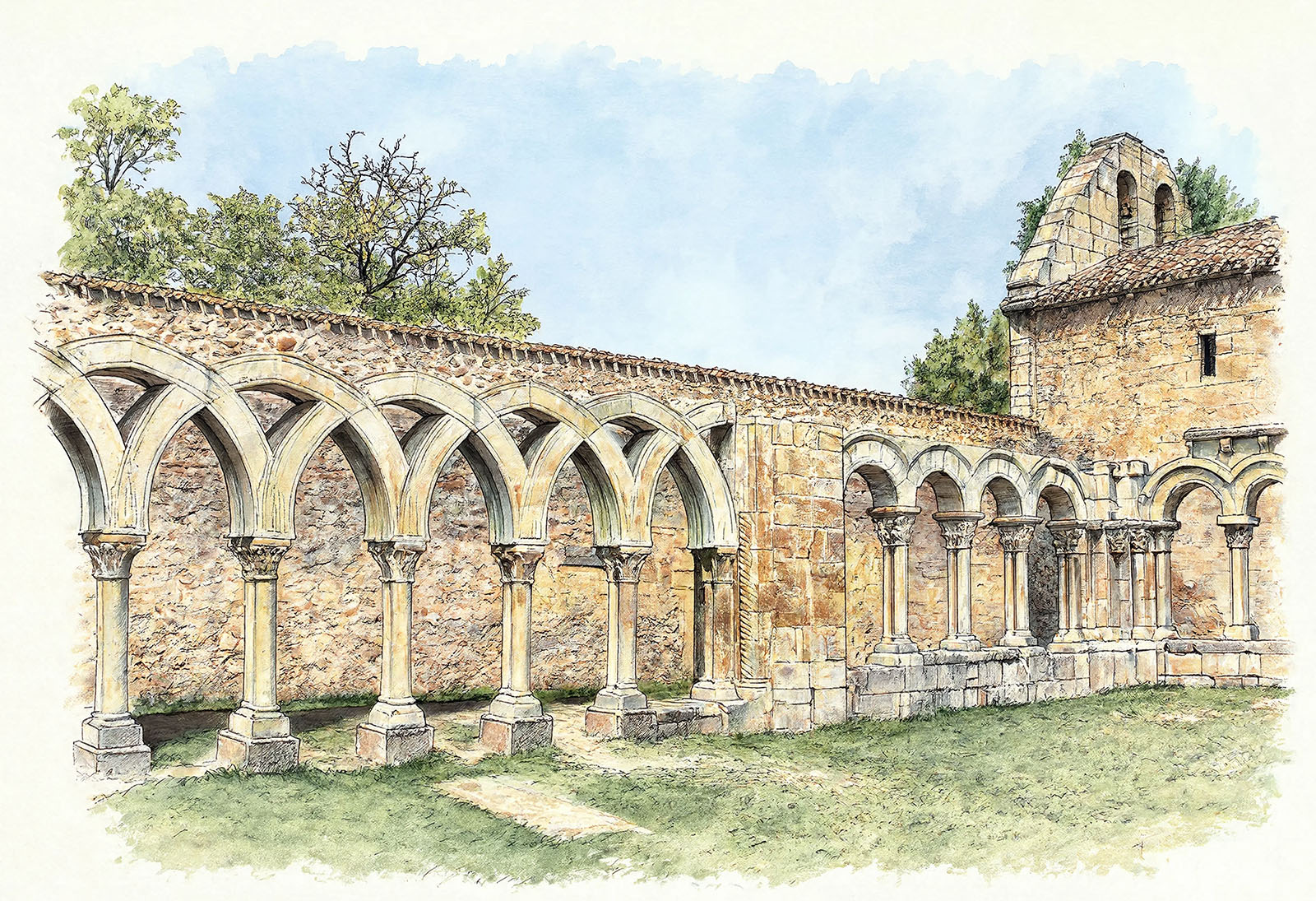 Cloître de San Juan de Duero, Soria, Espagne